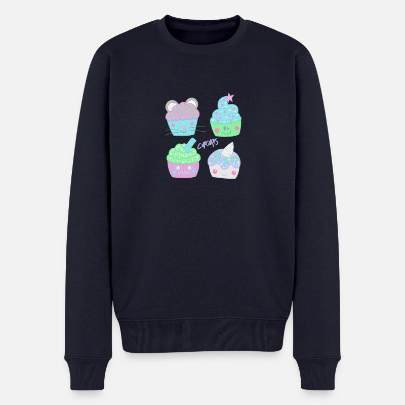 Süße Cupcakes - Männer Premium Bio Pullover - Navy