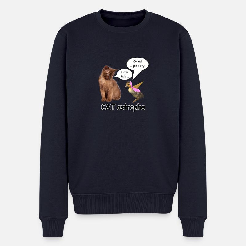 CATastrophe - Männer Premium Bio Pullover - Navy