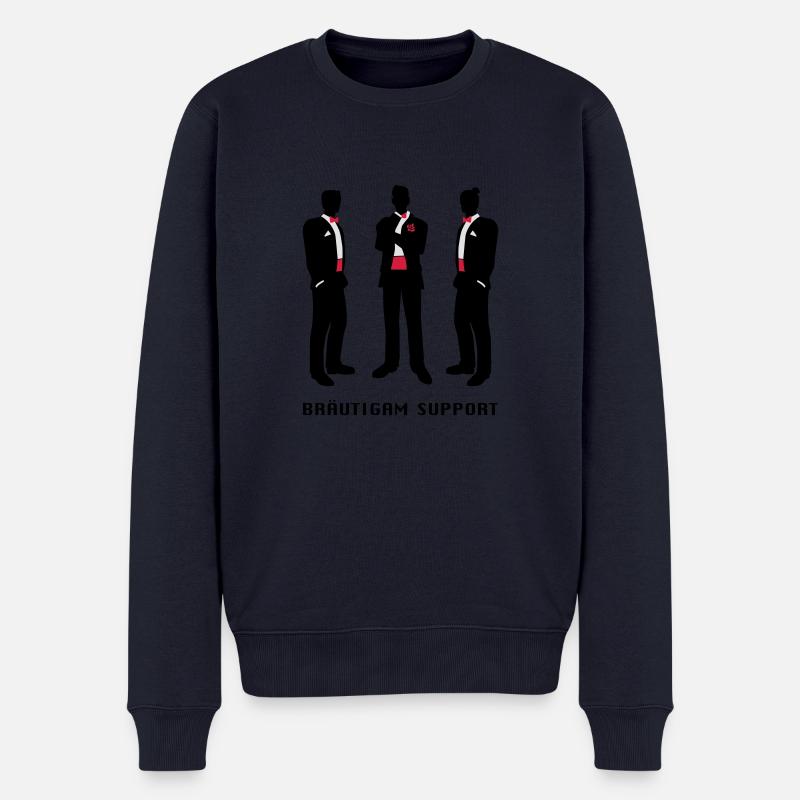 Bräutigam-support - Männer Premium Bio Pullover - Navy