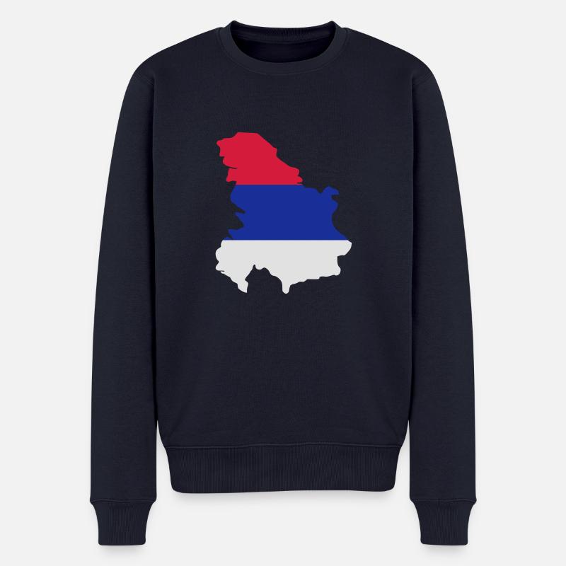 Serbien - Männer Premium Bio Pullover - Navy
