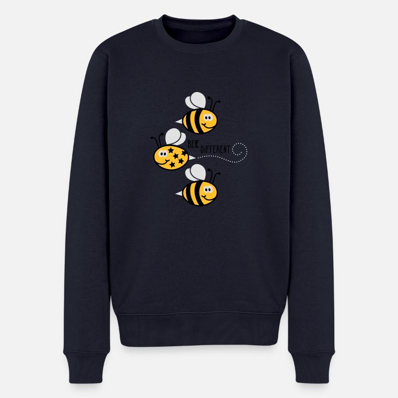 Be different - be yourself - Biene - Bee - 3C - Männer Premium Bio Pullover - Navy