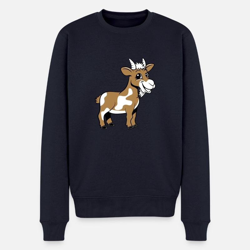 Ziege meckern lächeln - Männer Premium Bio Pullover - Navy