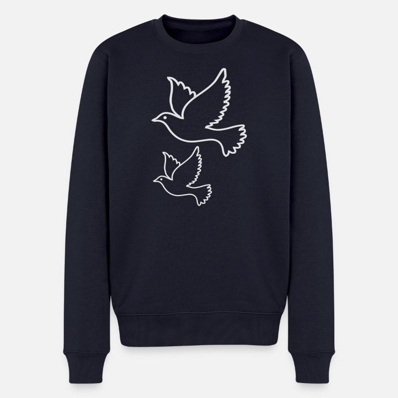 Friedenstaube - Männer Premium Bio Pullover - Navy