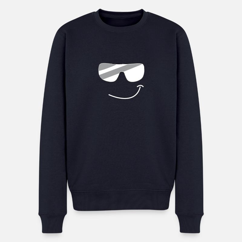 Smiley Cool - Männer Premium Bio Pullover - Navy