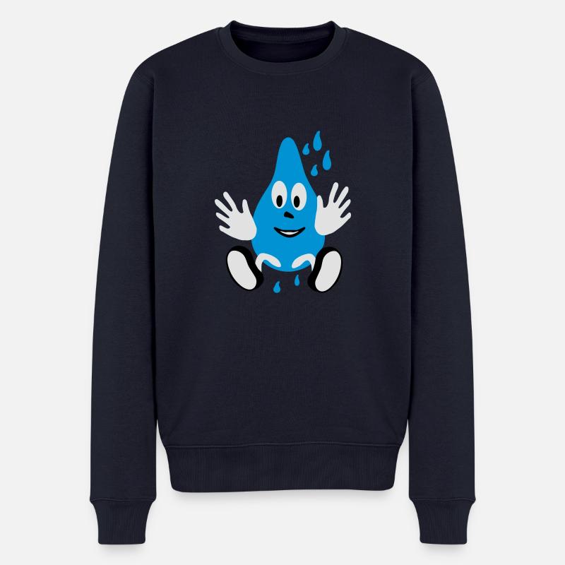 lachender Regentropfen - Männer Premium Bio Pullover - Navy