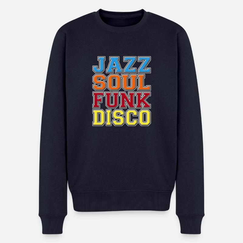 Jazz Soul Funk Disco - Männer Premium Bio Pullover - Navy