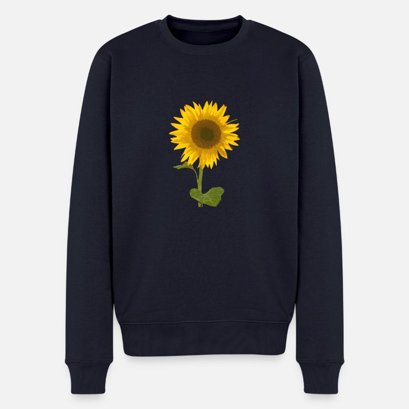 Sonneblume - Männer Premium Bio Pullover - Navy