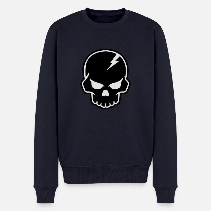 2541614 129621384 Skull - Männer Premium Bio Pullover - Navy
