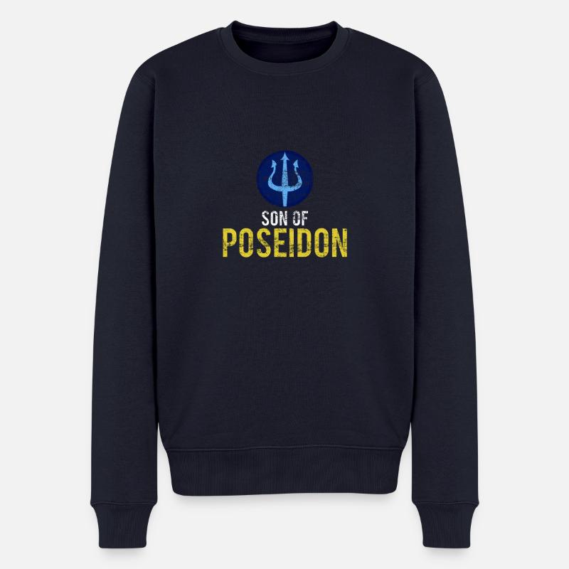 Poseidon - Männer Premium Bio Pullover - Navy