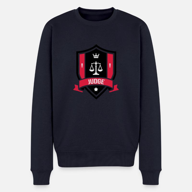 Richter / Gerechtigkeit / Richterin / Gericht - Männer Premium Bio Pullover - Navy