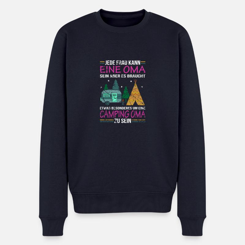 Camping Oma Spruch Campen Großmutter Lustig - Männer Premium Bio Pullover - Navy