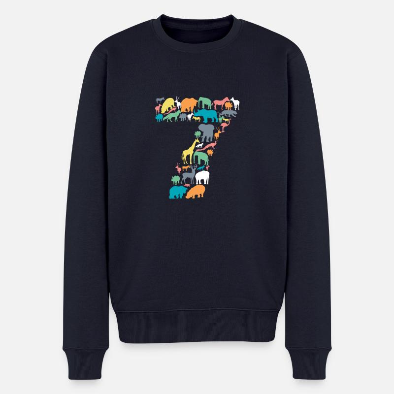 7.Geburtstag Kindergeburtstag 7 Jahre Alt - Männer Premium Bio Pullover - Navy