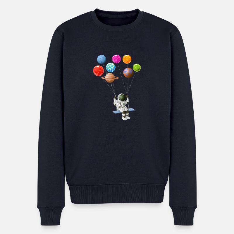Astronaut - Männer Premium Bio Pullover - Navy