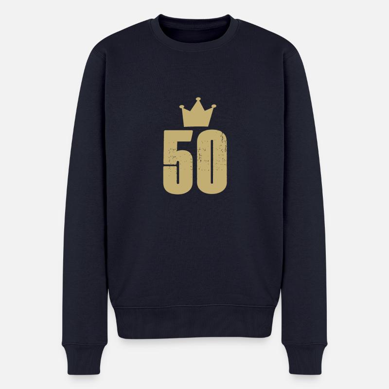 50 - Männer Premium Bio Pullover - Navy