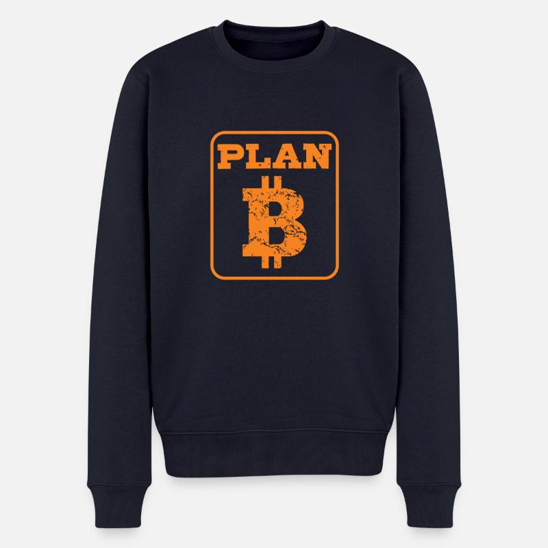 Bitcoin est notre plan B - Pull Premium bio Homme - bleu marine