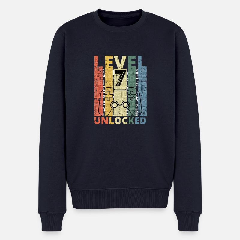 Niveau 7 débloqué - Pull Premium bio Homme - bleu marine