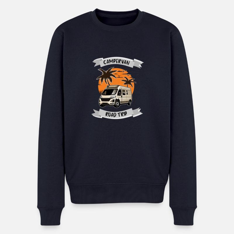 CamperVan Road Trip Camping Wohnmobil Reisemobil - Männer Premium Bio Pullover - Navy