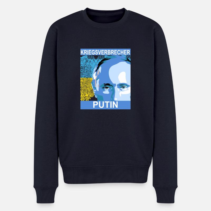 Kriegsverbrecher Putin - Männer Premium Bio Pullover - Navy