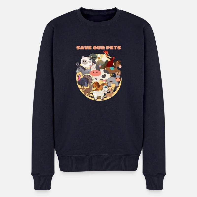 Retten Sie unsere Haustiere - Männer Premium Bio Pullover - Navy