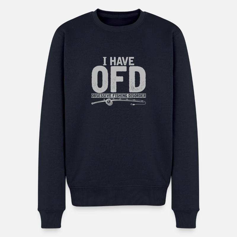 Fischen - Männer Premium Bio Pullover - Navy