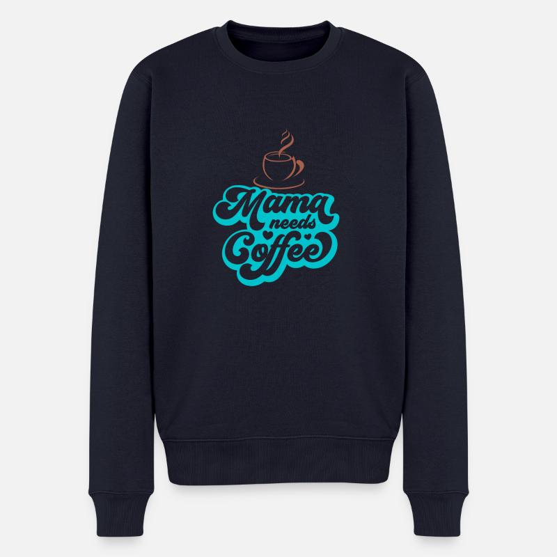 Kaffee lustiges Zitat - Männer Premium Bio Pullover - Navy