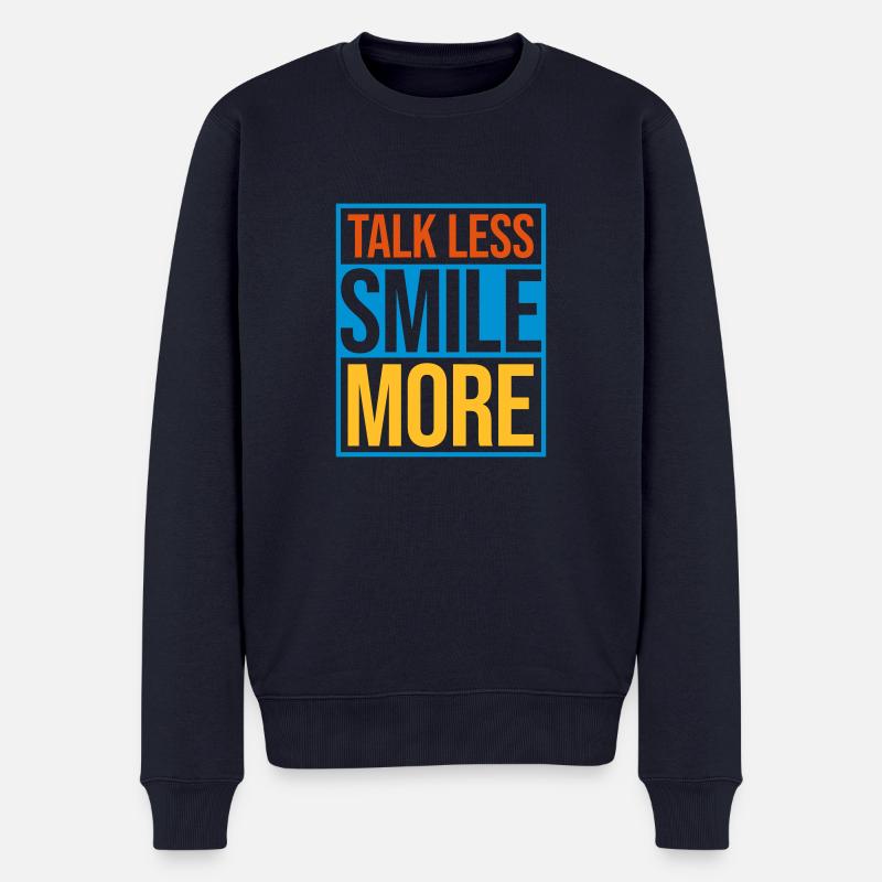 talk less smile more - Männer Premium Bio Pullover - Navy