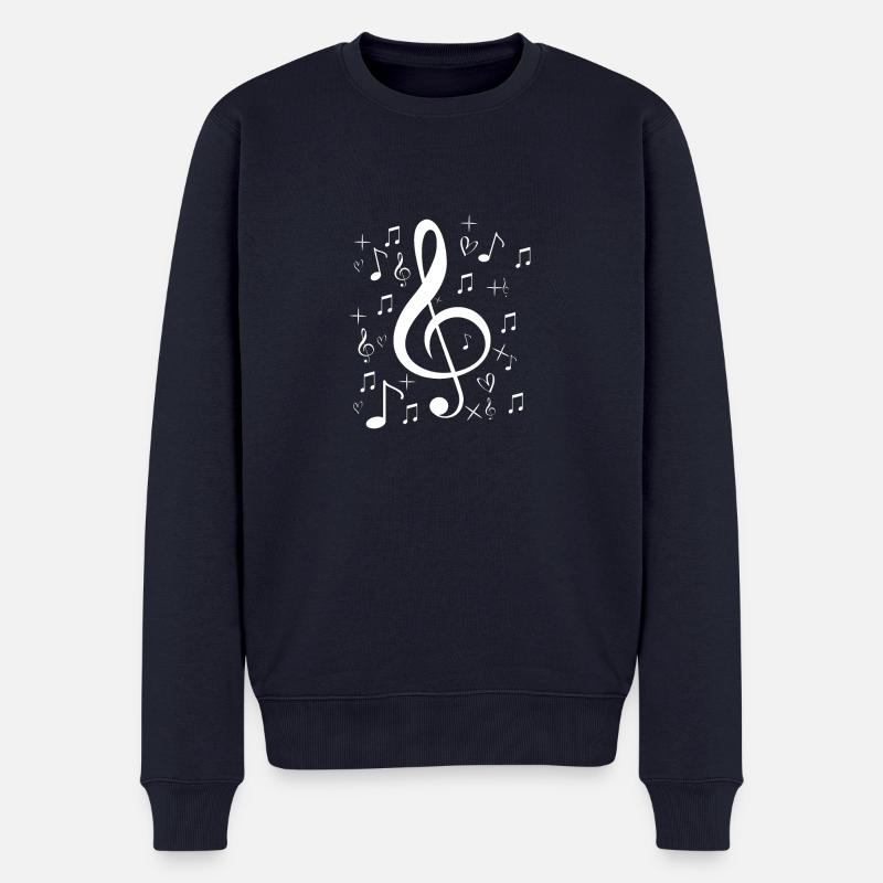 Musik Noten Liebe - Männer Premium Bio Pullover - Navy