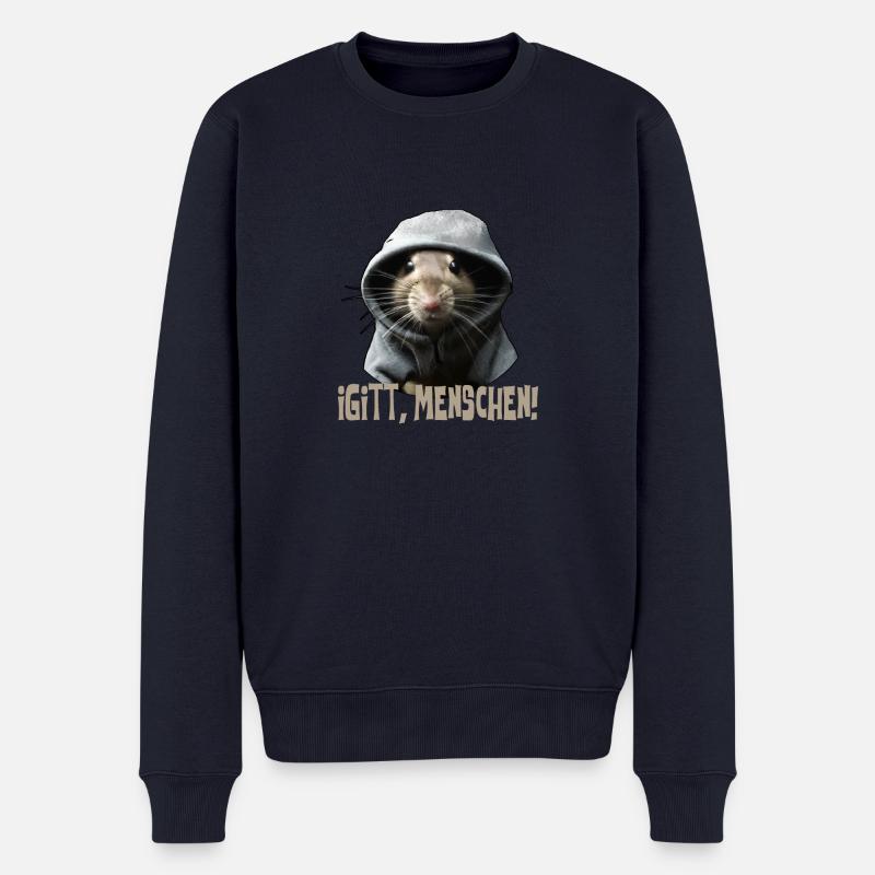 Igitt Menschen Ratte Lustiges Spruch Statement Sar - Männer Premium Bio Pullover - Navy