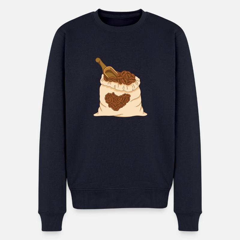 Kaffee Geschenk Koffein Kaffeebohne Coffee Tasse - Männer Premium Bio Pullover - Navy