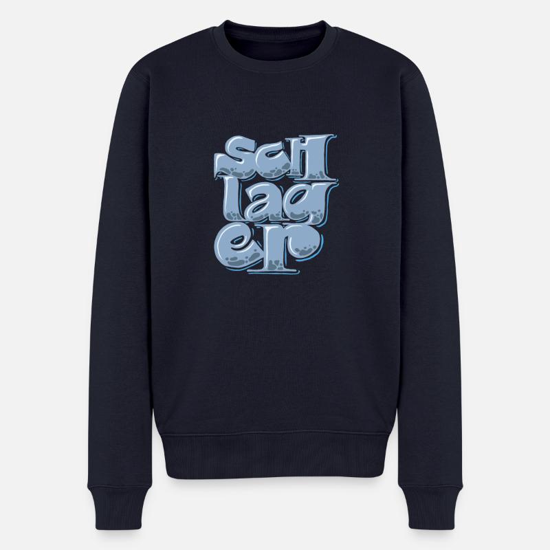 Schlager - Männer Premium Bio Pullover - Navy