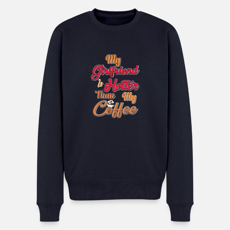 Ma copine est plus chaude que mon café - Pull Premium bio Homme - bleu marine