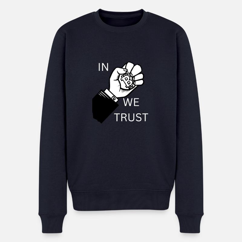 Faust In Bitcoin we Trust - Männer Premium Bio Pullover - Navy