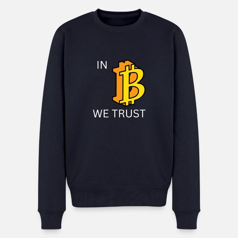 In Bitcoin we Trust - Männer Premium Bio Pullover - Navy