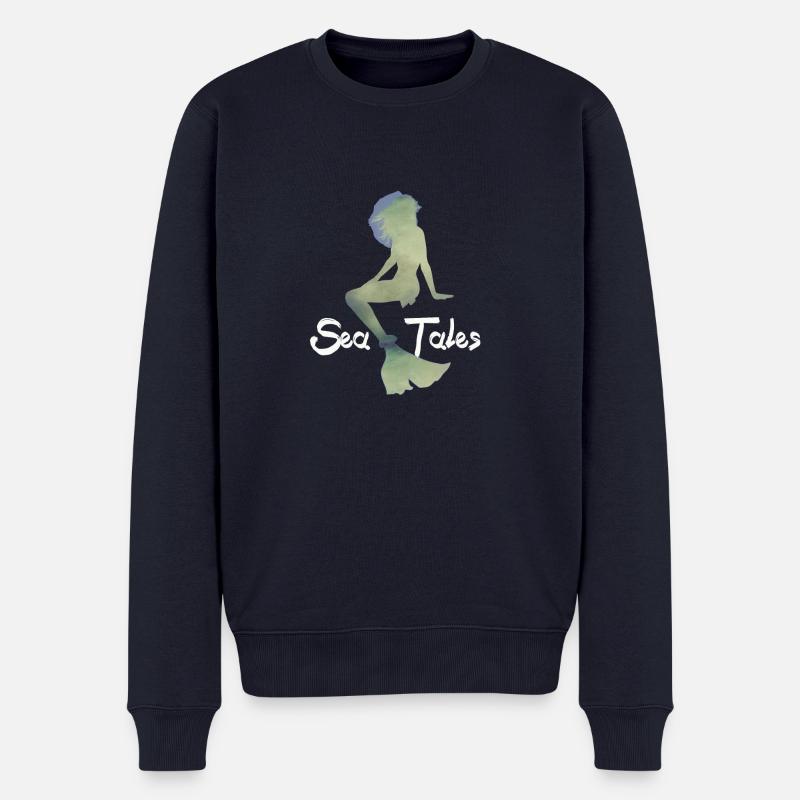 Seegeln, Angeln, Meer - Männer Premium Bio Pullover - Navy