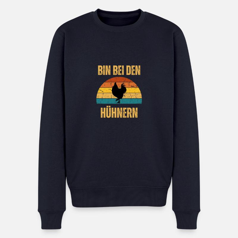 bin bei den Hühnern - Männer Premium Bio Pullover - Navy
