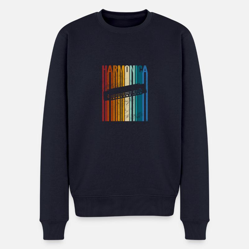 Harmonica Retro - Männer Premium Bio Pullover - Navy