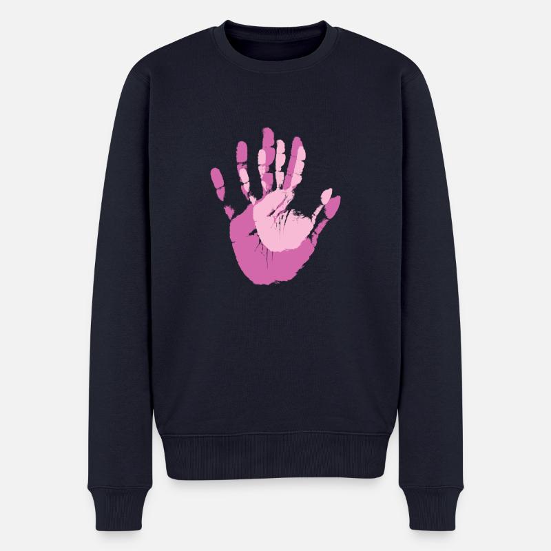 Mama und Ich Handflächen - Männer Premium Bio Pullover - Navy