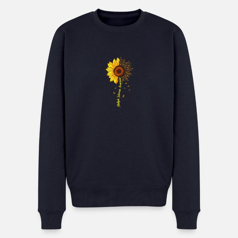 Multiple Sklerose Bewusstsein Sonnenblume MS Liebhaber - Männer Premium Bio Pullover - Navy
