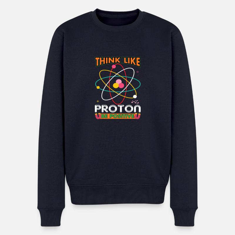 Think Like Proton Be Positive - Männer Premium Bio Pullover - Navy