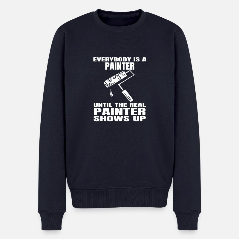 Maler und Lackierer Pinsel Streichen Malen - Männer Premium Bio Pullover - Navy