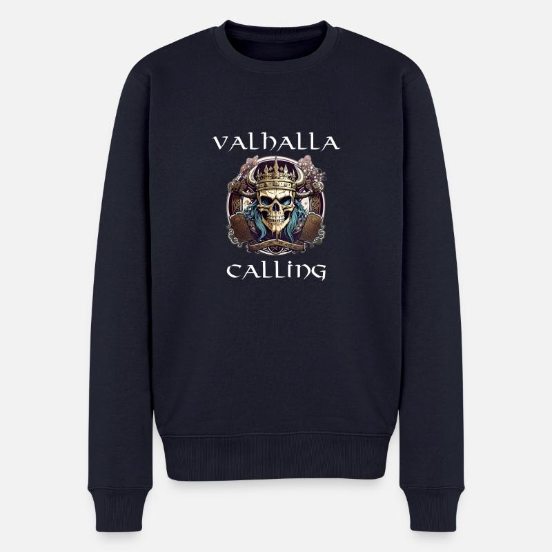 Valhalla full - Männer Premium Bio Pullover - Navy