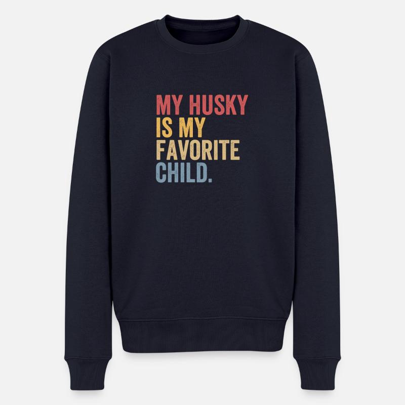 Husky dog lover - Männer Premium Bio Pullover - Navy