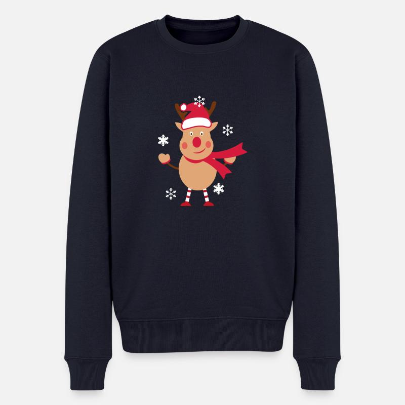 Renne de Noël - Pull Premium bio Homme - bleu marine