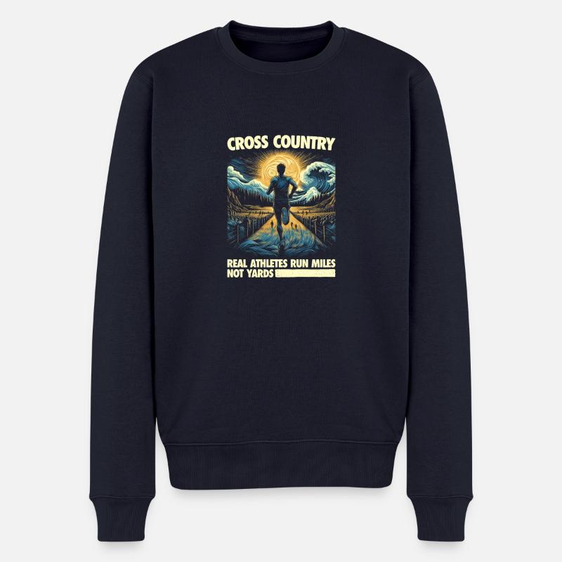 Cross Country - Real Athletes Run Miles Not Yards - Männer Premium Bio Pullover - Navy