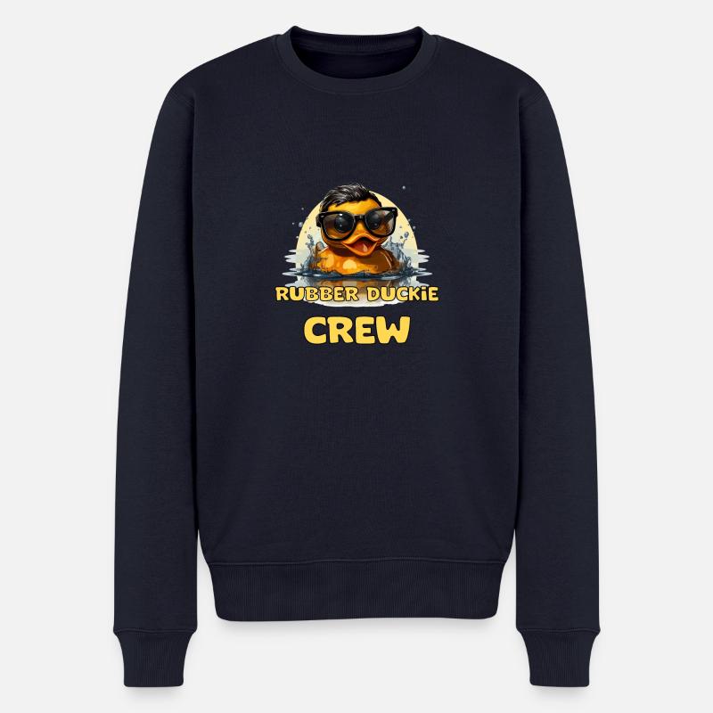 Drôle de canard en caoutchouc avec dicton - Pull Premium bio Homme - bleu marine