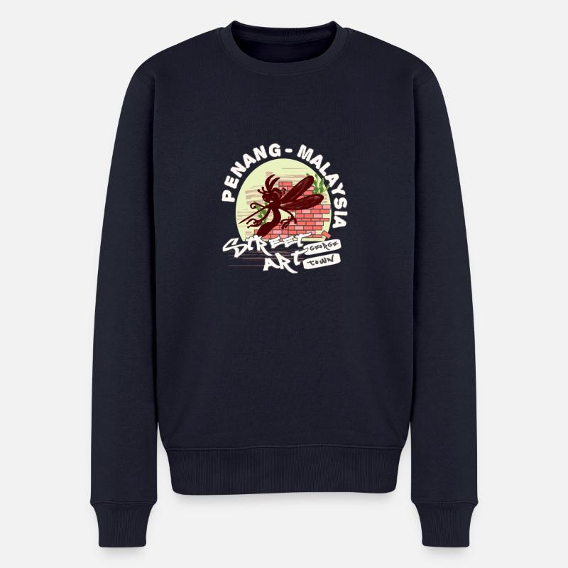 Mücke Graffiti - Männer Premium Bio Pullover - Navy