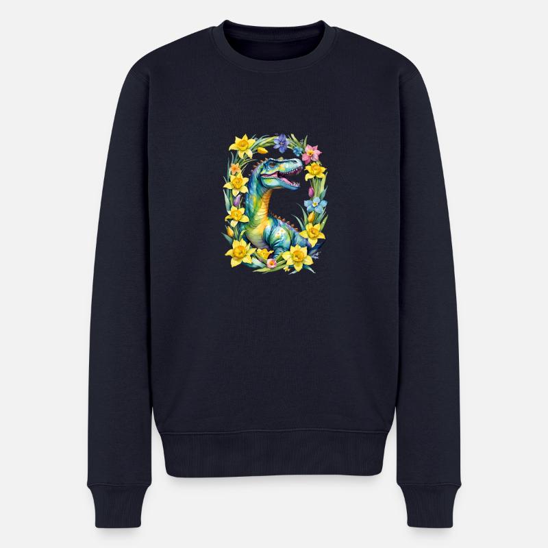 Trex Dinosaure Printemps - Pull Premium bio Homme - bleu marine