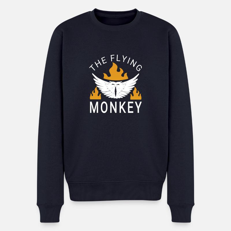 Flying monkey - Männer Premium Bio Pullover - Navy