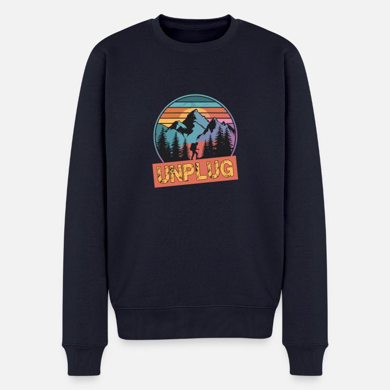 Wandern Wanderung Berge Unplug - Männer Premium Bio Pullover - Navy