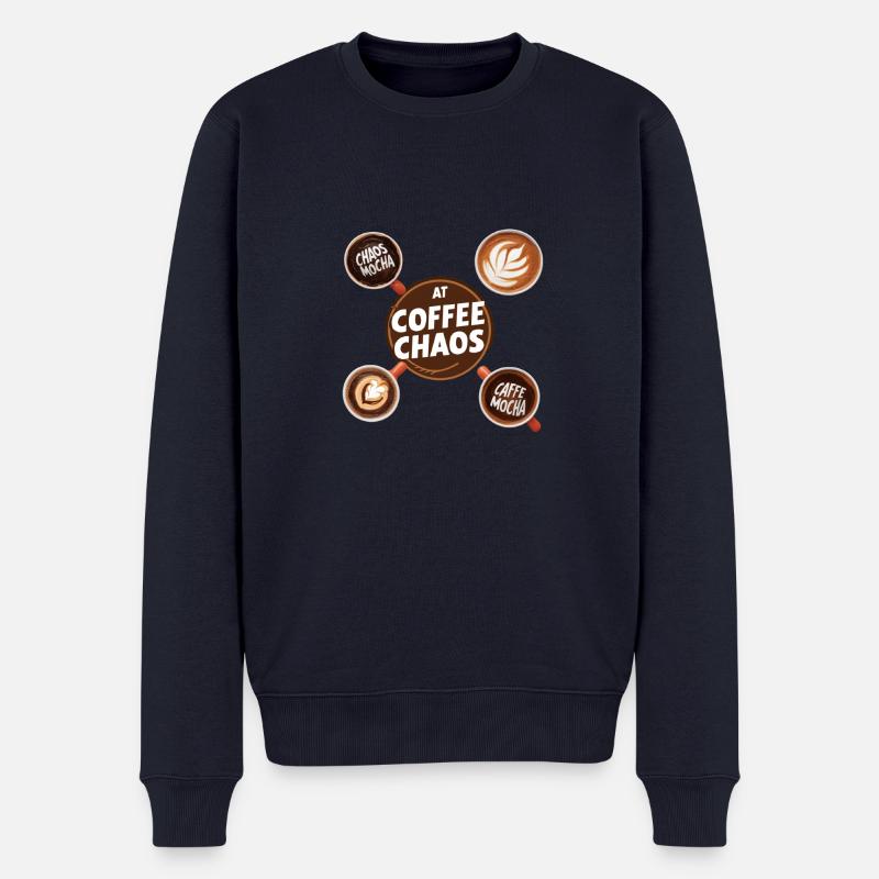 KAFFEE-CHAOS - Männer Premium Bio Pullover - Navy